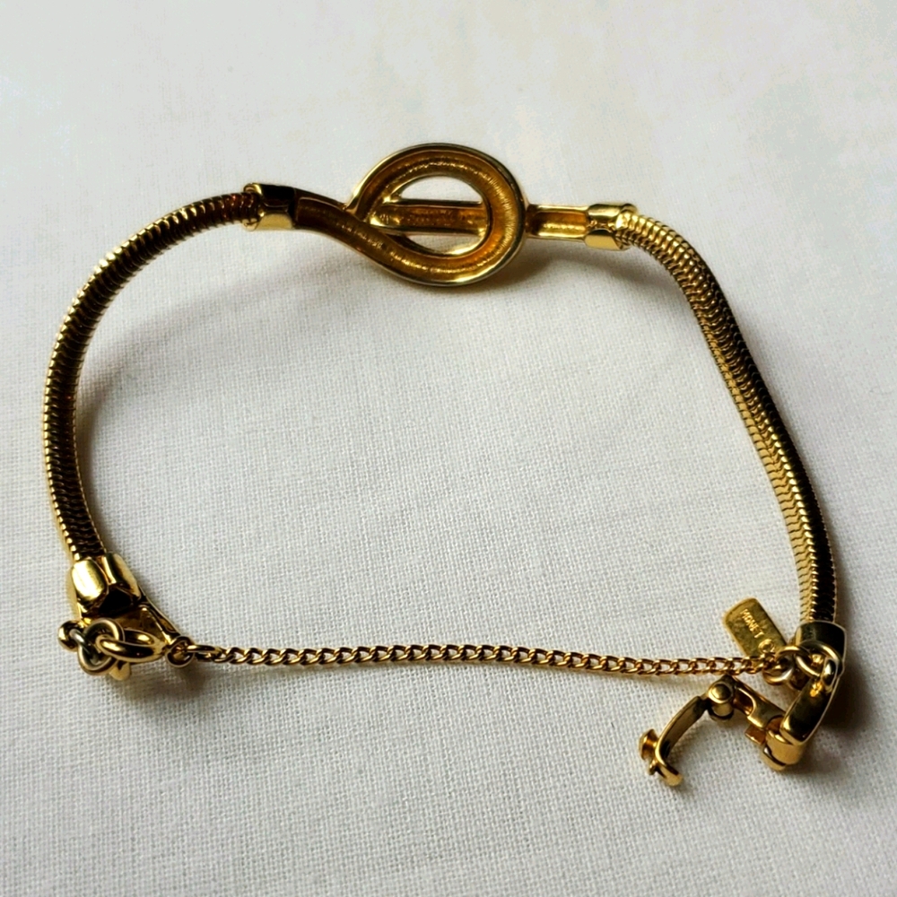 Monet costume jewelry gold bracelet - Picture 2 of 5